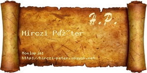 Hirczi Péter névjegykártya