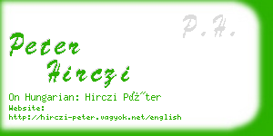 peter hirczi business card